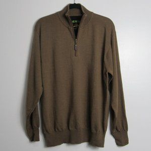 Orvis Merino Wool Quarter Zip Pull-Over Sweater Size Medium